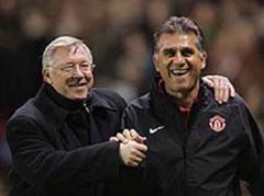Das Zweier-Gespann aus Manchester: Trainer Sir Alex Ferguson und Assistenztrainer Carlos Queiroz.