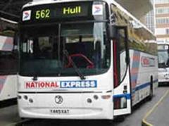 Busse von National Express sind vielerorts zu sehen.