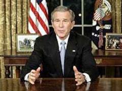 Präsident George W. Bush sprach im Oval Office zur  Nation.