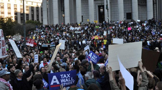 Protest gegen die Wall Street in den USA.